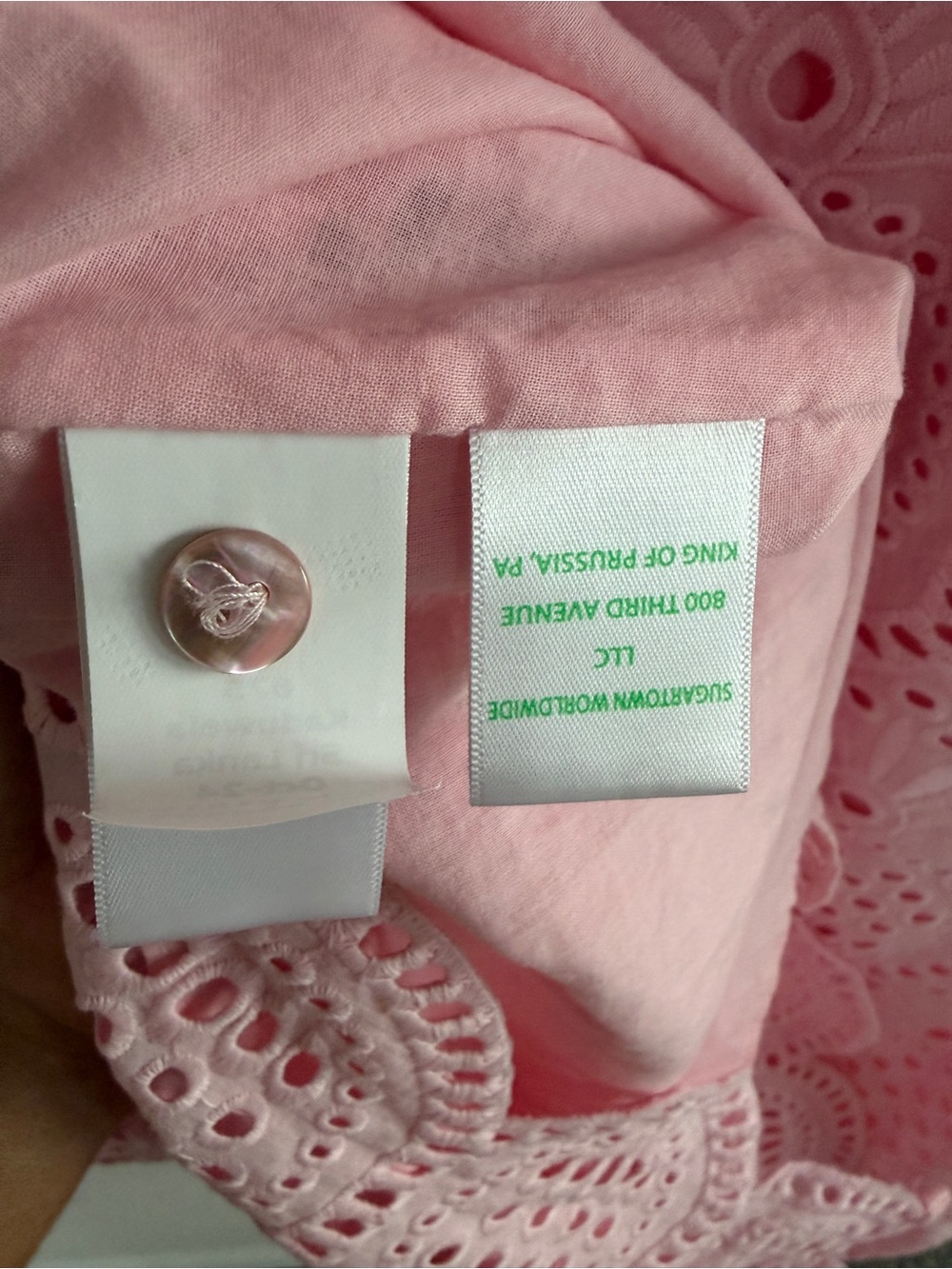 Lily Pulitzer Pink Eyelet Shirt Dress size 12 - Picture 7 of 11